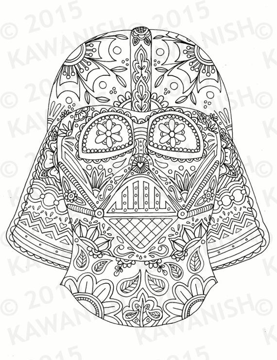 Star Wars Adult Coloring Book
 day of the dead darth vader mask adult coloring page t wall