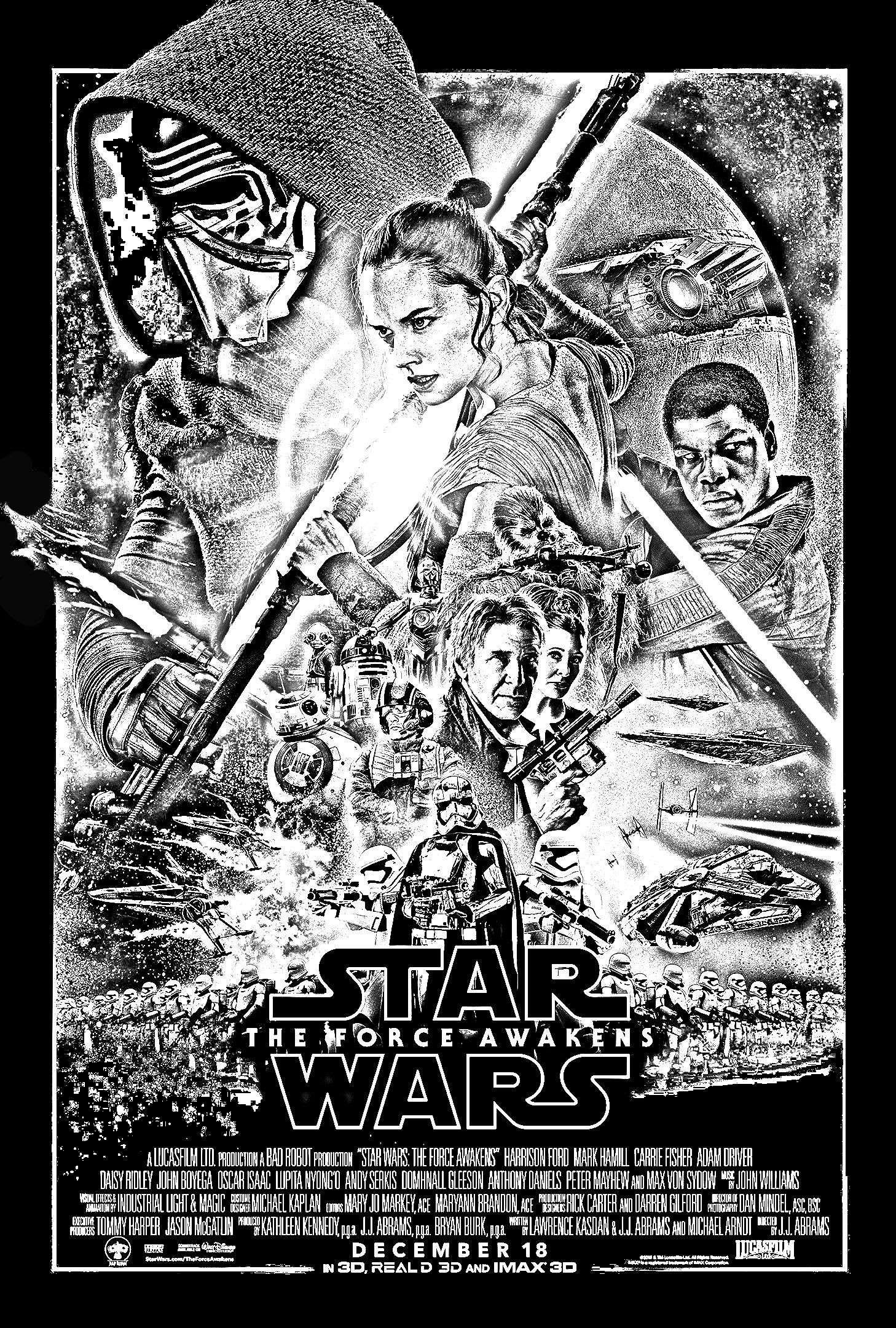 Star Wars Adult Coloring Book
 Free coloring page coloring adult star wars the force