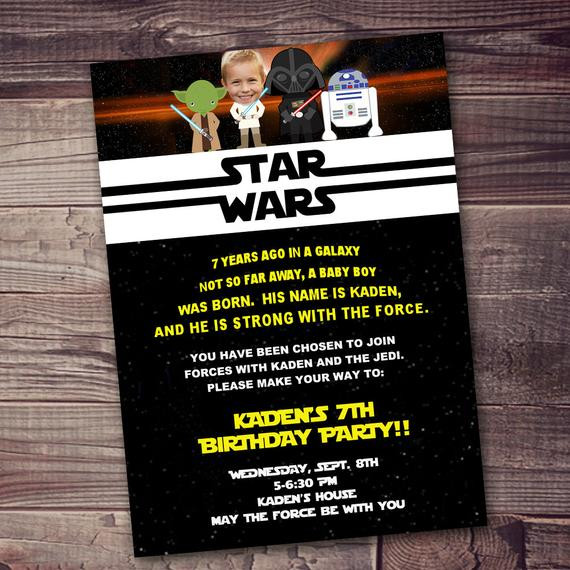 Star Wars Birthday Party Invitations
 FAST ship star wars invitation FREE CUSTOMIZATION