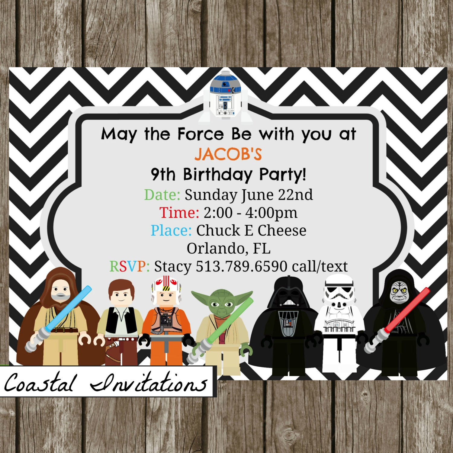 Star Wars Birthday Party Invitations
 Lego Star Wars Birthday Party Invitation by CoastalInvitations