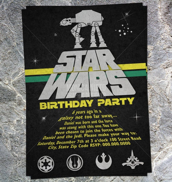 Star Wars Birthday Party Invitations
 Printable Star Wars Inspired Birthday Invitation Baby Shower