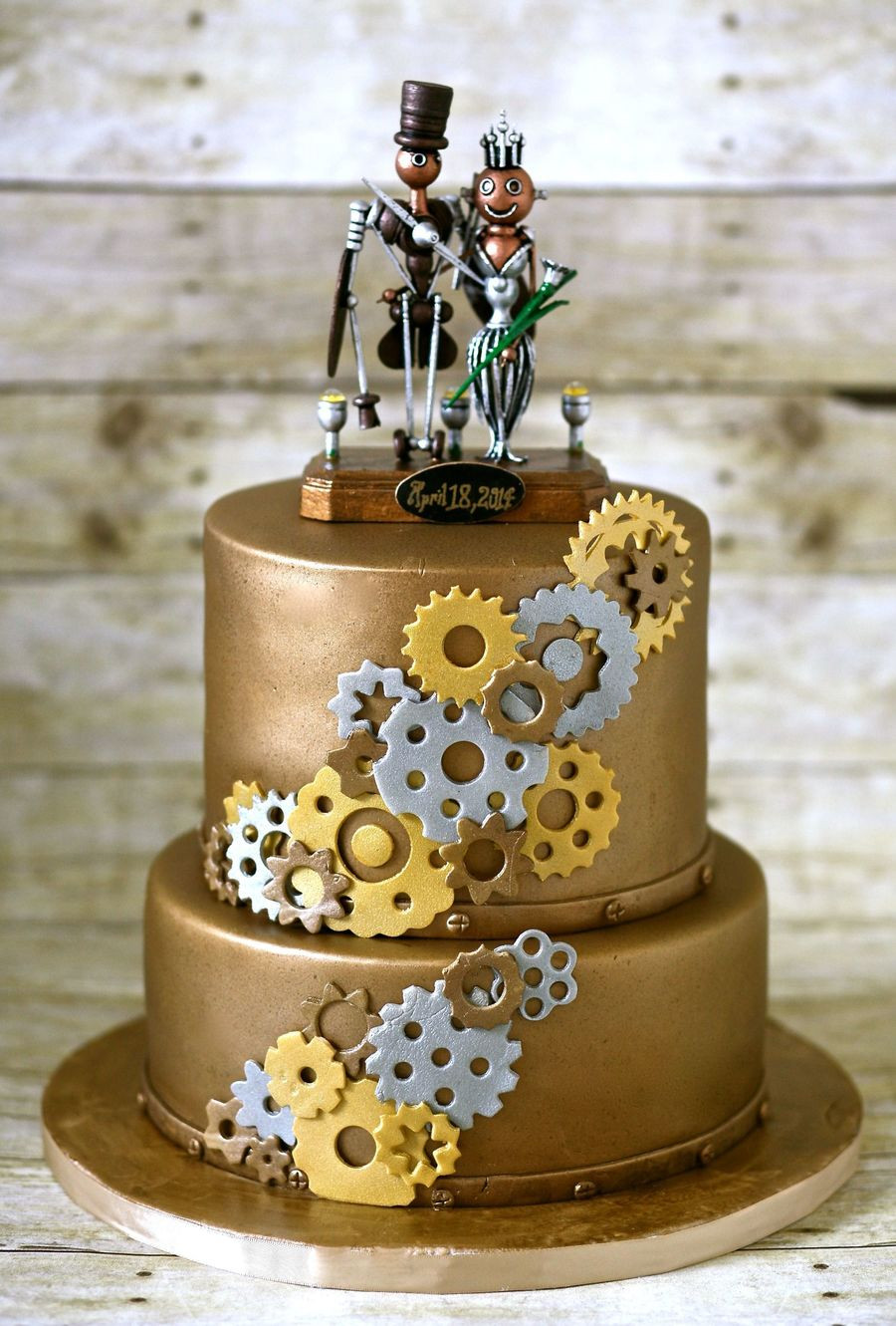 Steampunk Wedding Cakes
 Steampunk Wedding Cake Designed Around Topper That Bride
