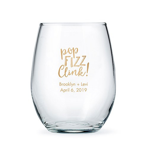 Stemless Wine Glasses Wedding Favors
 15 Oz Personalized Stemless Wine Glass Favors The Knot Shop