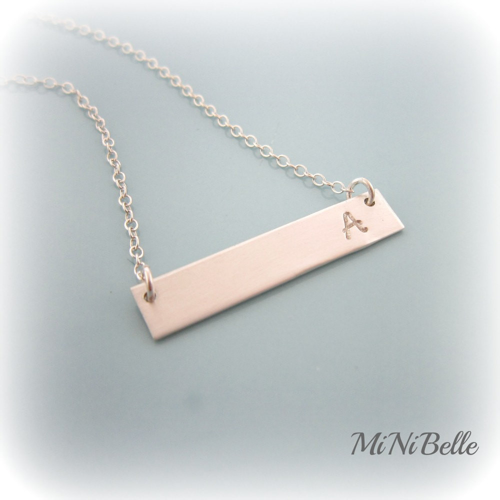Sterling Silver Bar Necklace Personalized
 Sterling Silver Bar Necklace Personalized Name Bar Necklace