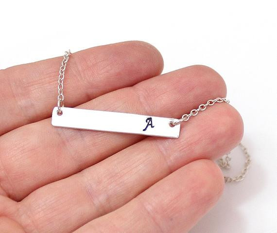 Sterling Silver Bar Necklace Personalized
 Personalized Sterling Silver Bar Necklace Pendant Necklace