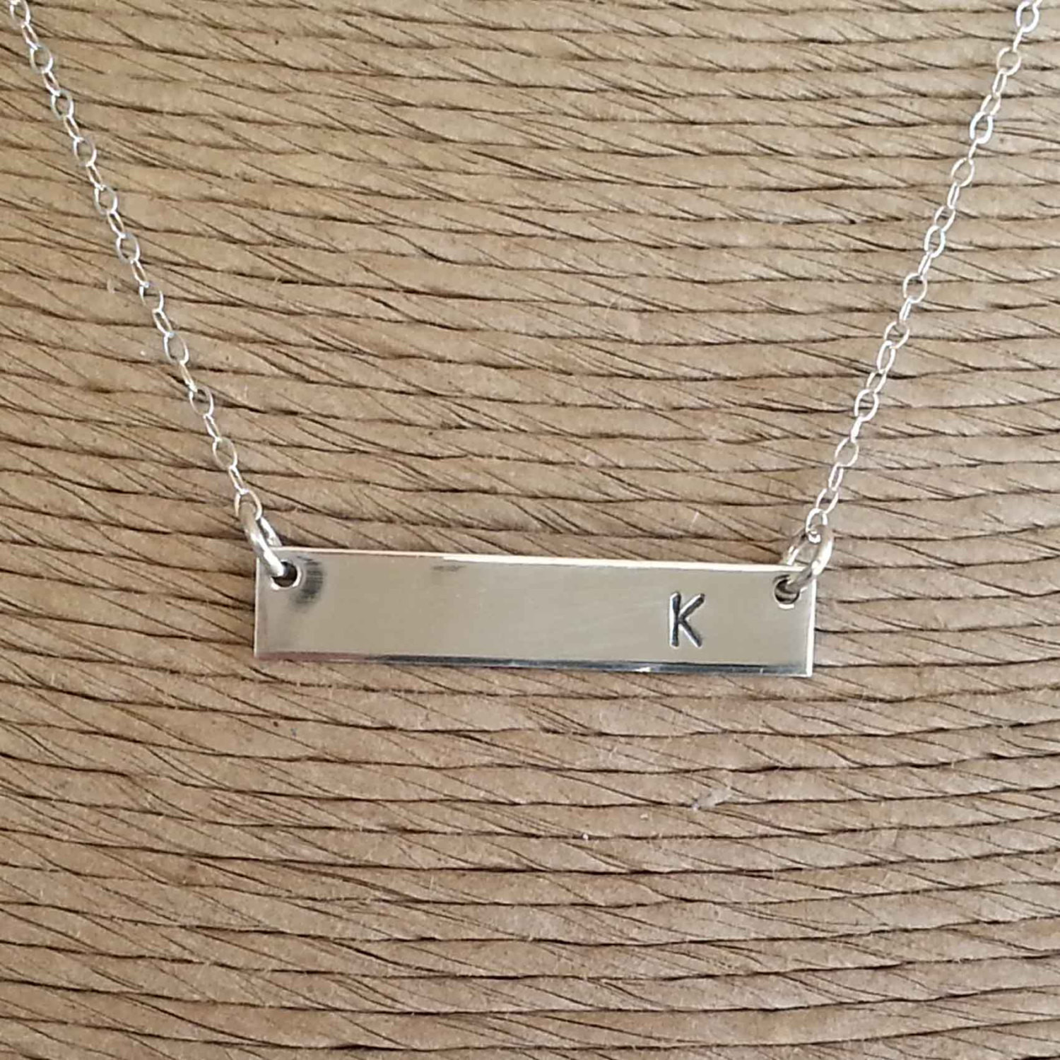 Sterling Silver Bar Necklace Personalized
 BIG SALE Sterling Silver Bar Necklace Personalized by