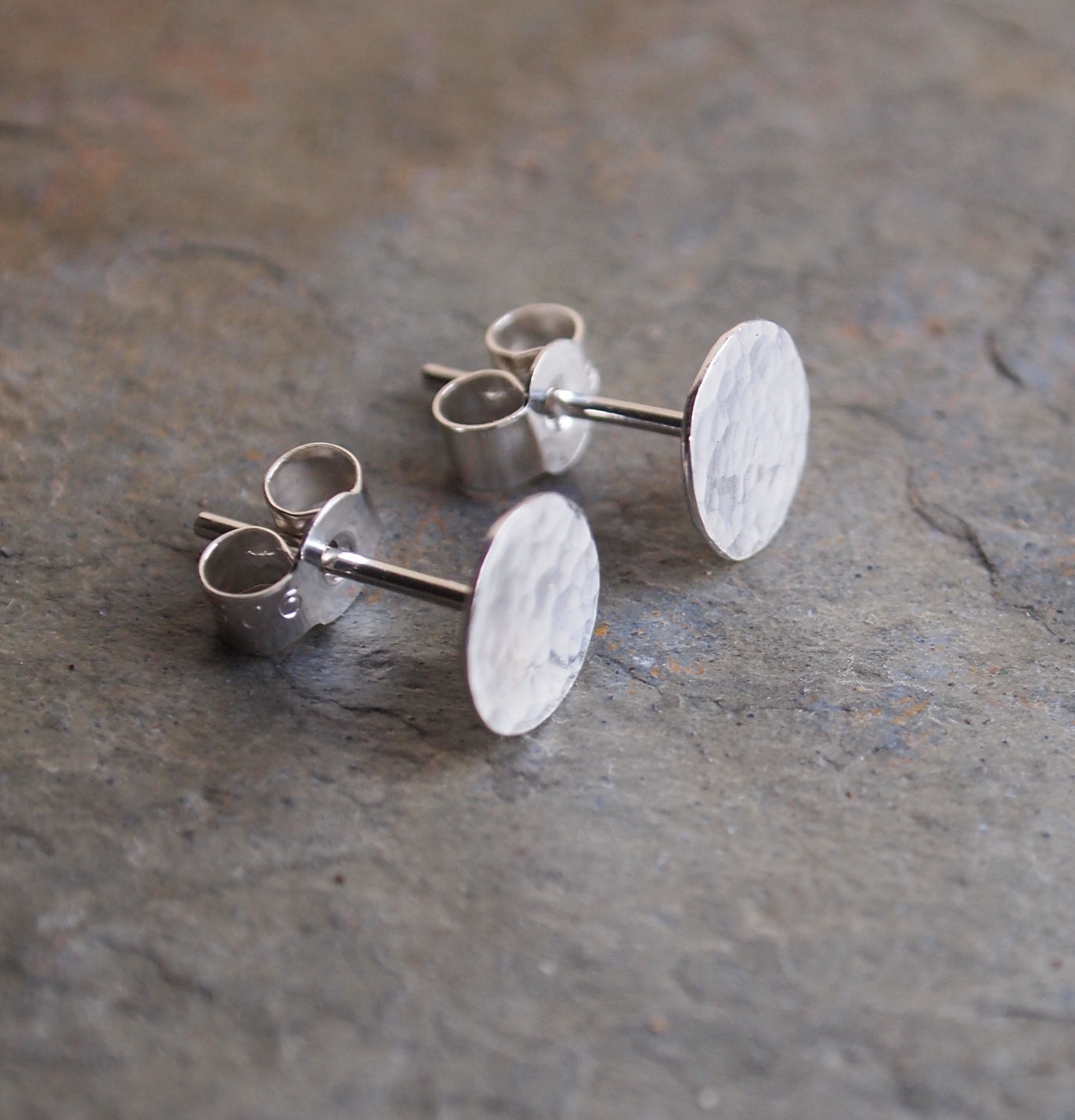 Sterling Silver Stud Earrings
 Mens earrings sterling silver stud earrings hammered