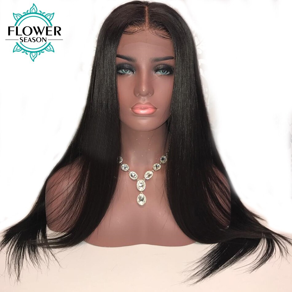 Straight Lace Front Wigs Baby Hair
 FlowerSeason 13 6 Natural Hairline Silky Straight Lace