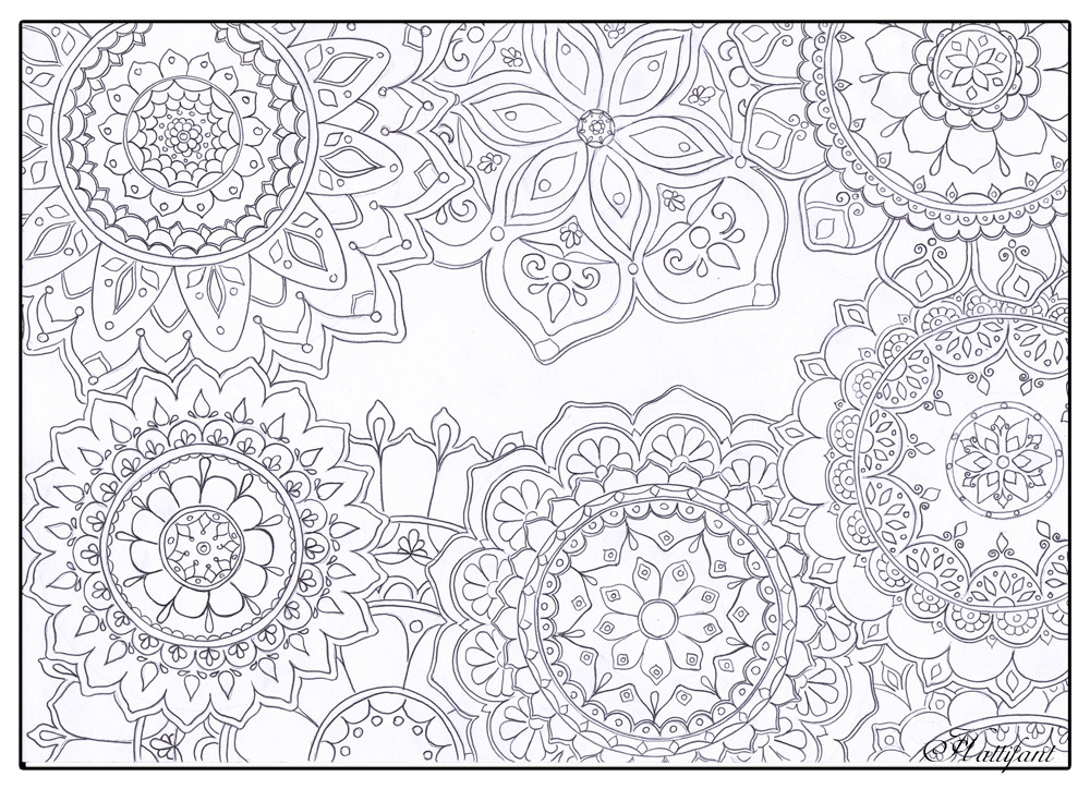 Stress Relief Coloring Pages Printable
 Stress Relief Mandala Flowers Hattifant