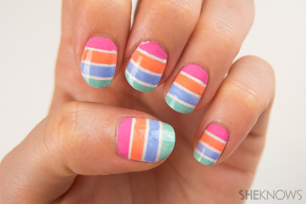 Striped Nail Art
 93 Cool Nail Design Tutorials to Keep You Busy & Polished