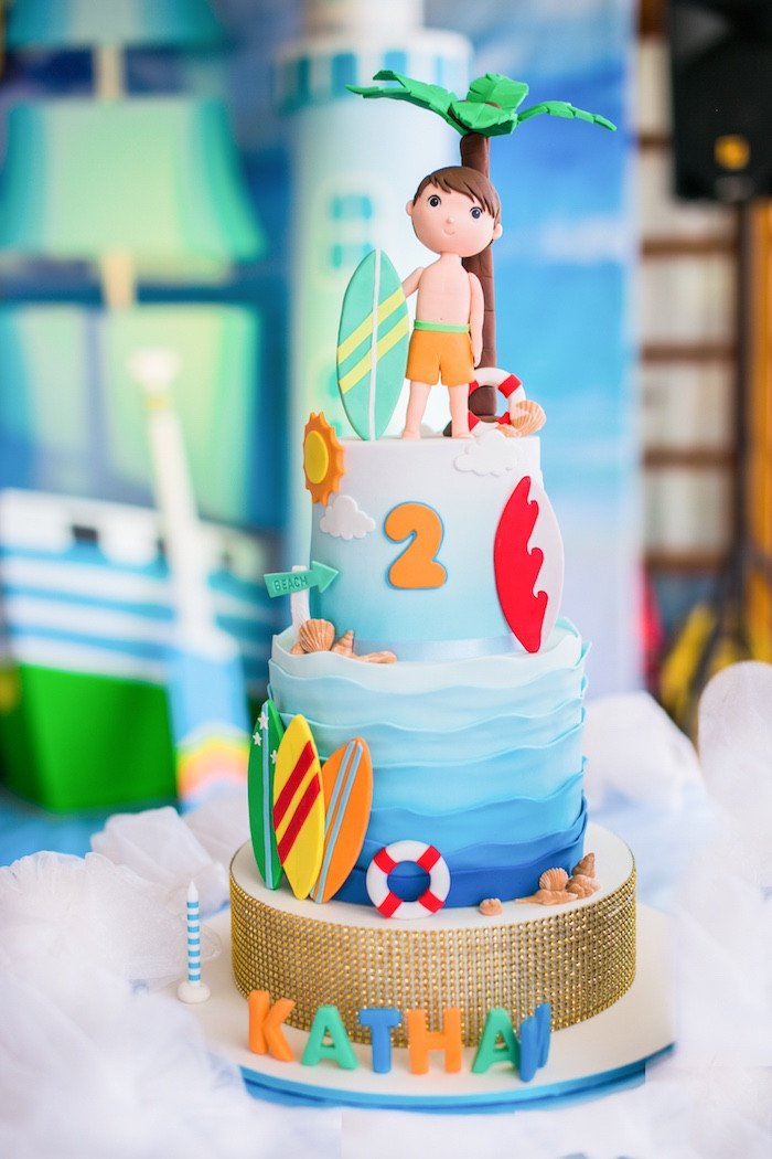 Summer Birthday Cake
 Kara s Party Ideas Surf & Summer Birthday Pool Party