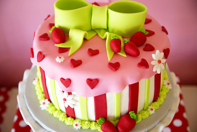 Summer Birthday Cake
 Strawberry Shortcake Party Lillian Hope Designs