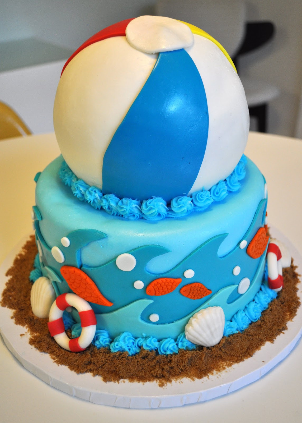 Summer Birthday Cake
 MegMade Cakes Sophia s Beach Party cake
