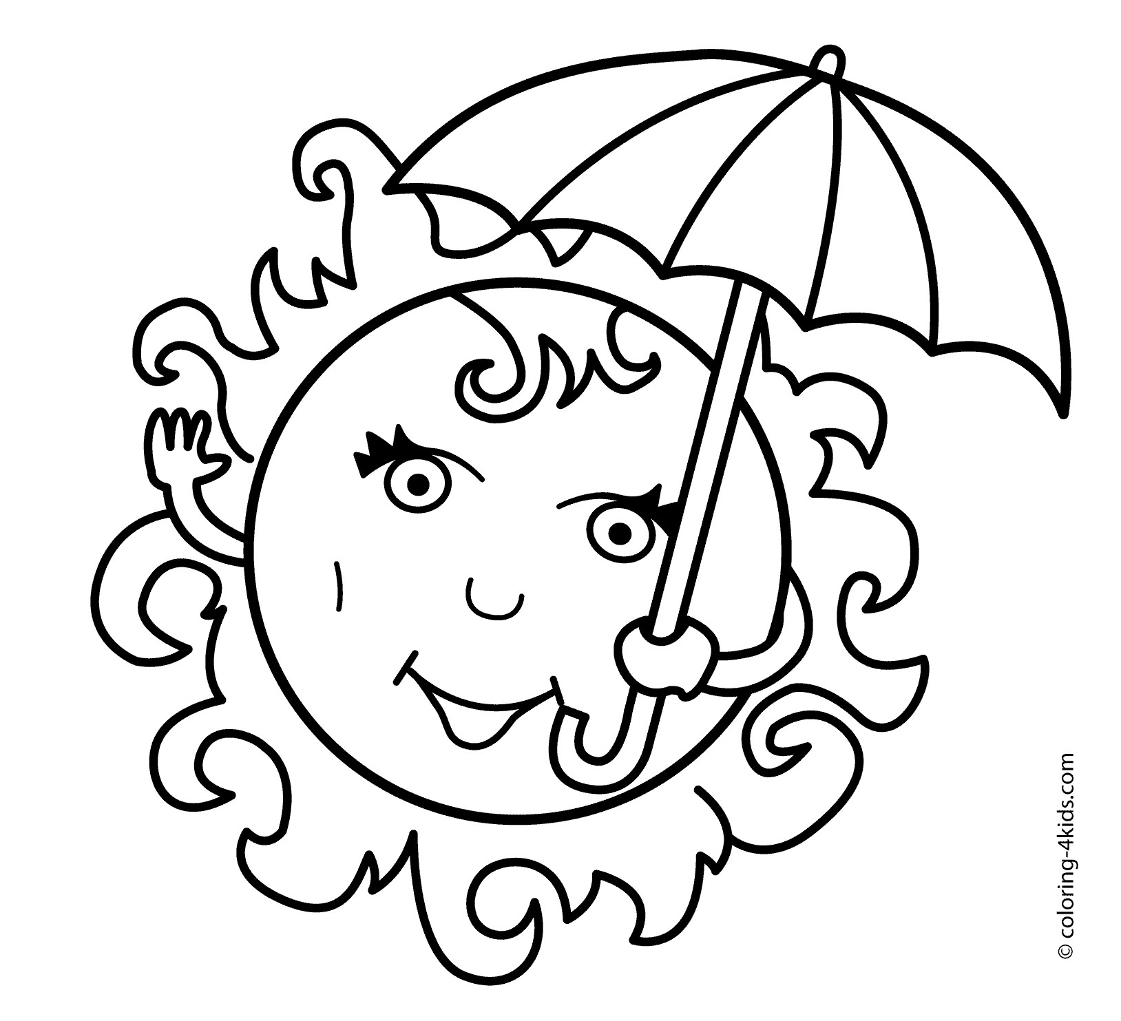 Summer Coloring Pages For Kids Printable
 Summer coloring pages with sun for kids seasons coloring