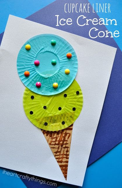 Summer Crafts For Preschoolers Easy
 Cupcake Liner Ice Cream Cone Kids Craft