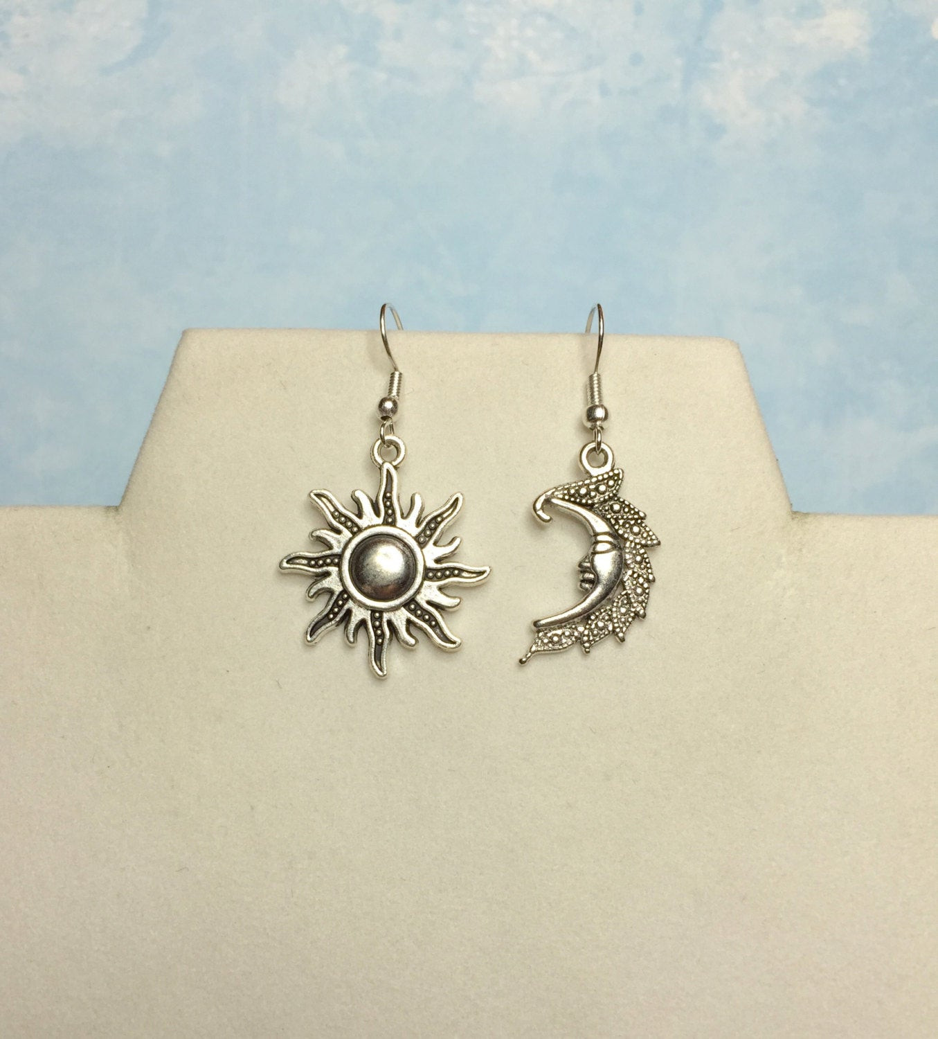 Sun And Moon Earrings
 Sun and Moon Earrings Moon and sun by CrystalinasCreations