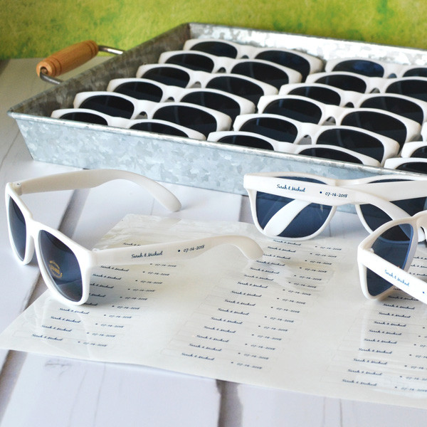 Sunglasses Wedding Favors
 Personalized White Frame Wedding Sunglasses Favors