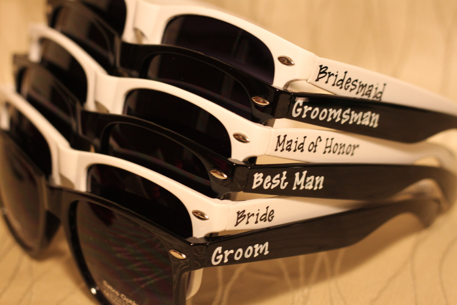 Sunglasses Wedding Favors
 Set of Wedding favor personalized Black White bo sunglasses