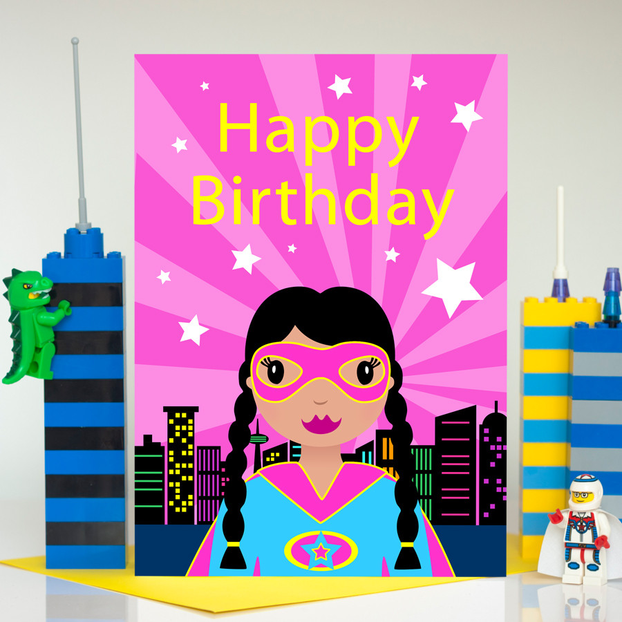 Superhero Birthday Card
 Superhero Girl Birthday Card