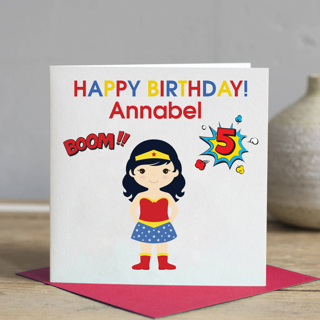 Superhero Birthday Card
 girls superhero birthday card by lisa marie designs