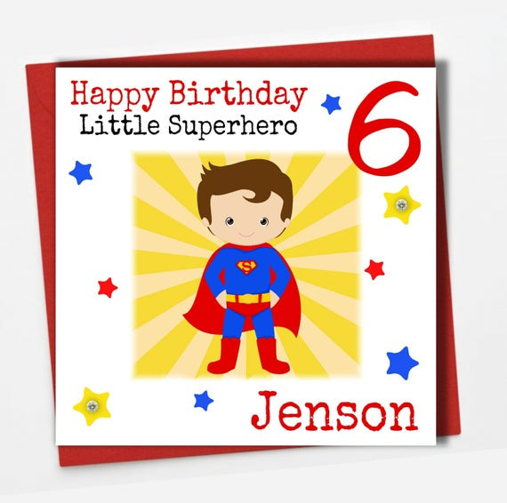 Superhero Birthday Card
 Personalised Superhero Boys Birthday Card Son Grandson Nephew