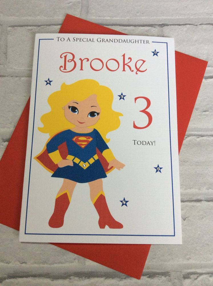 Superhero Birthday Card
 Personalised Superhero Supergirl Birthday Card Daughter
