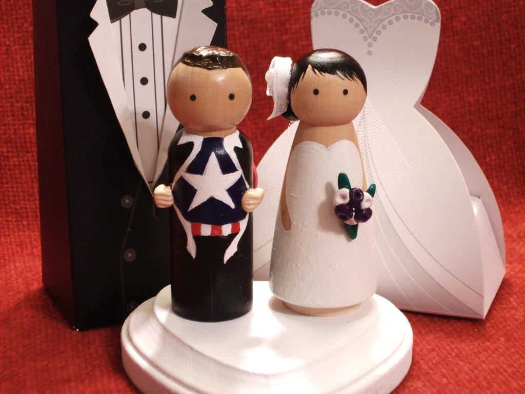 Superhero Wedding Cake Toppers
 adorable wedding cake toppers handmade wedding Etsy