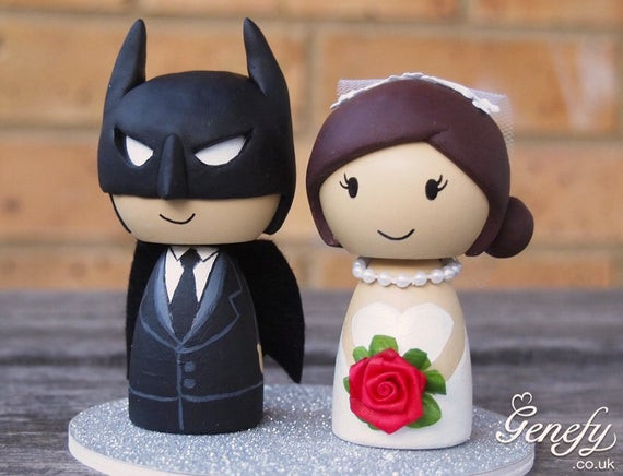 Superhero Wedding Cake Toppers
 Items similar to Cute superhero wedding cake topper Bat