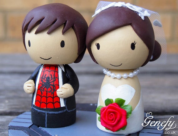 Superhero Wedding Cake Toppers
 Items similar to Cute superhero wedding cake topper