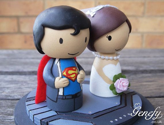Superhero Wedding Cake Toppers
 Super hero wedding cake topper Bride and Superman