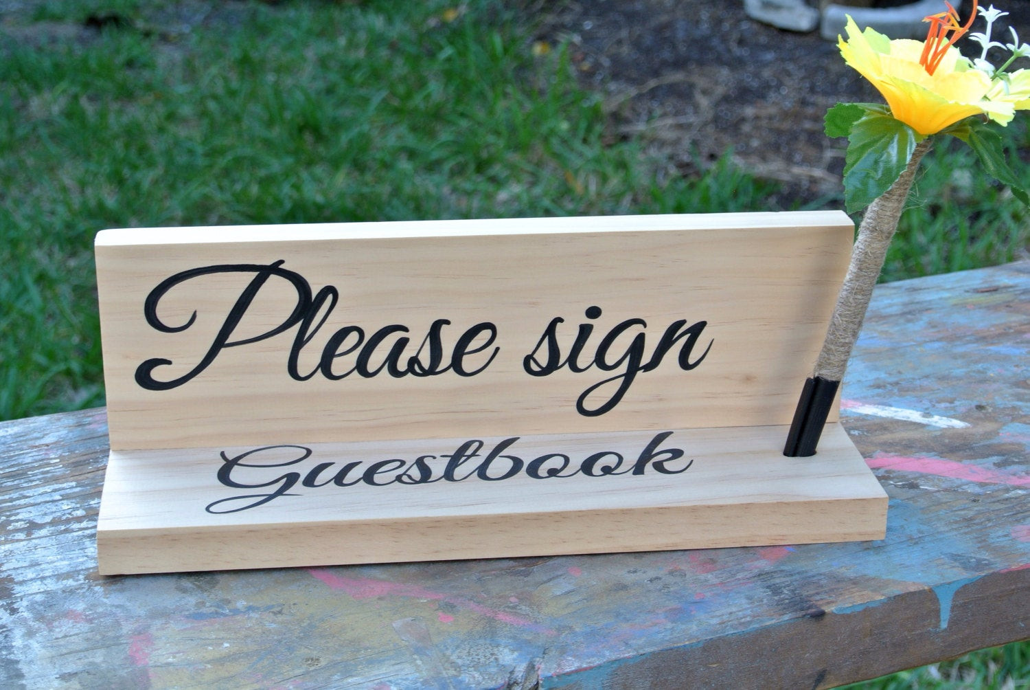 Surfboard Wedding Guest Book
 Wedding Guestbook Wood Sign Guest Book Alternative Shark