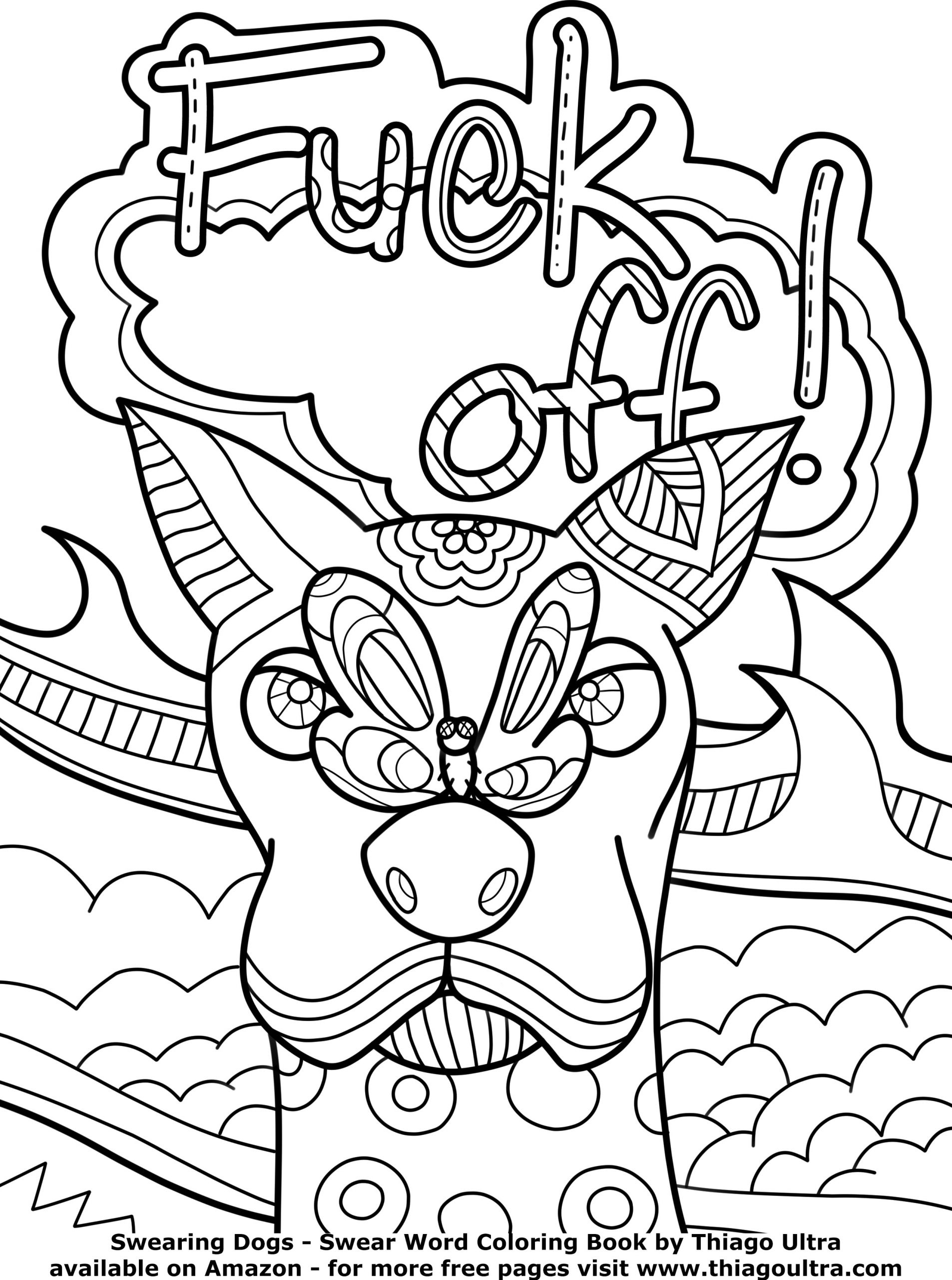 Swear Word Coloring Pages Printable Free
 Swear Word Printable Adult Coloring Pages Sketch Coloring Page
