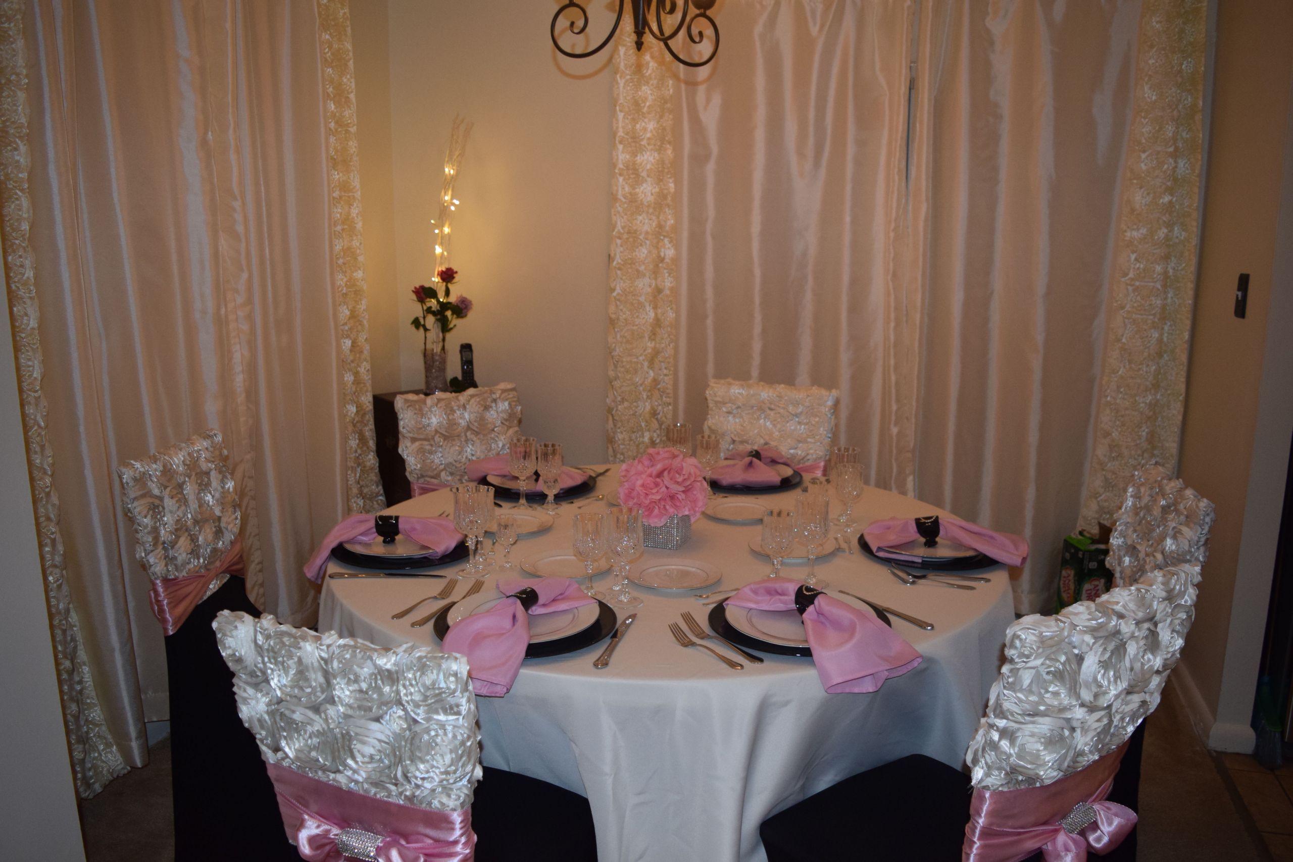 Sweet 16 Dinner Party Ideas
 Table setting by Cheryl Hinton Chanel 55 birthday dinner
