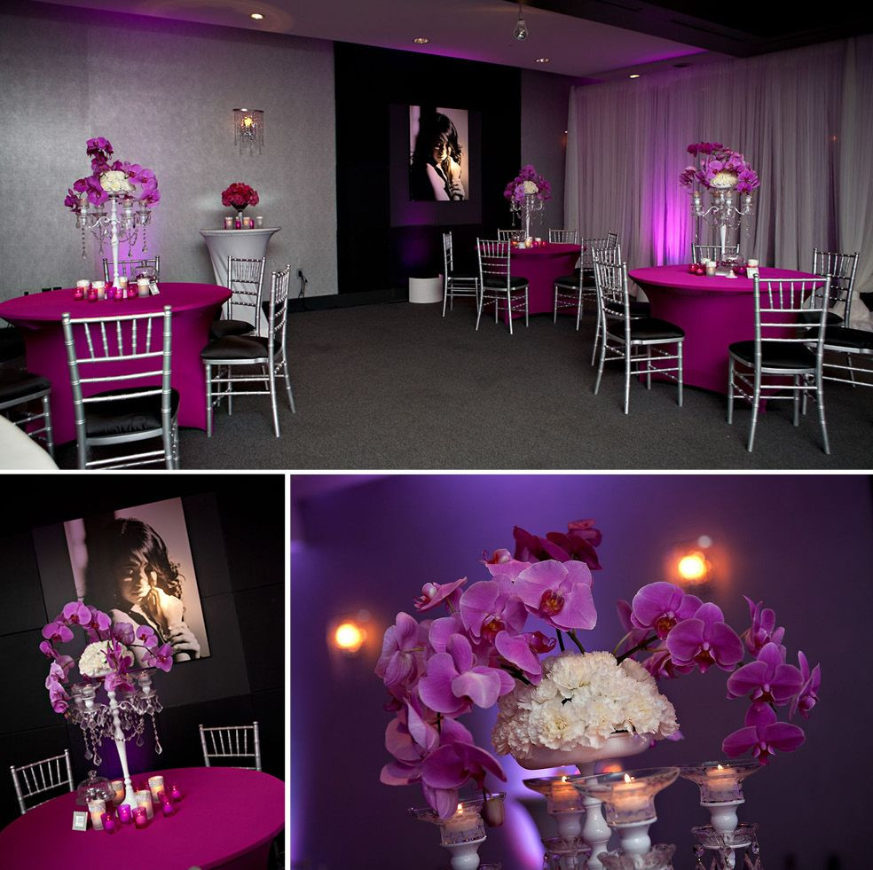 Sweet 16 Dinner Party Ideas
 Pink Nightclub Themed Sweet Sixteen Party
