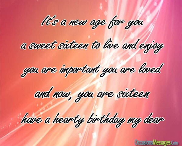 Sweet Sixteen Birthday Wishes
 16th Birthday Wishes Sweet Sixteen Birthday Messages