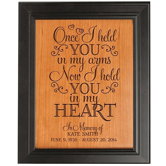 Sympathy Gifts For Loss Of Baby
 Buy Personalized Memorial Framed Plaque ce I held you