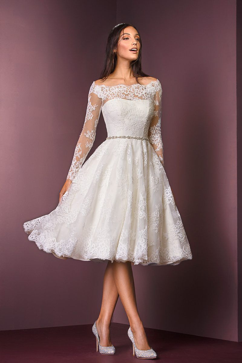 T Length Wedding Dresses
 Corded Lace T Length Dress style