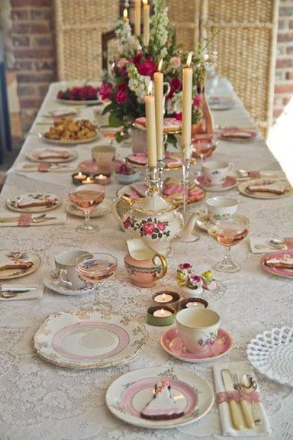 Table Setting Ideas For Tea Party
 30 Vintage Tea Party Decor And Treats Ideas Shelterness