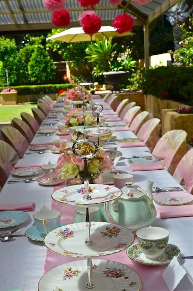 Table Setting Ideas For Tea Party
 Lots of lovely high tea table settings