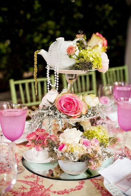 Tea Party Decorating Ideas
 22 Teapot Table Centerpiece Ideas For Your Wedding