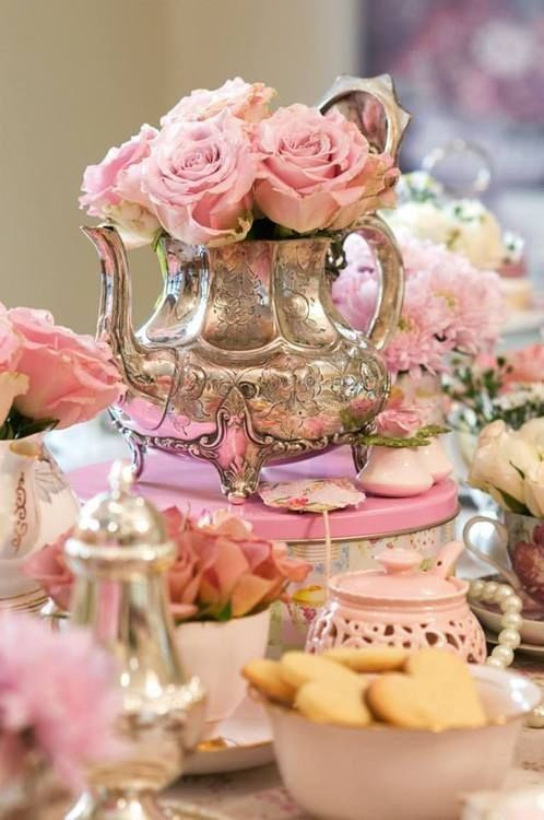 Tea Party Ideas Pinterest
 Beautiful Pink & Silver Tea Party s and