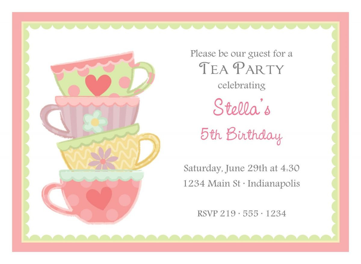 Tea Party Invitation Ideas
 Free Afternoon Tea Party Invitation Template