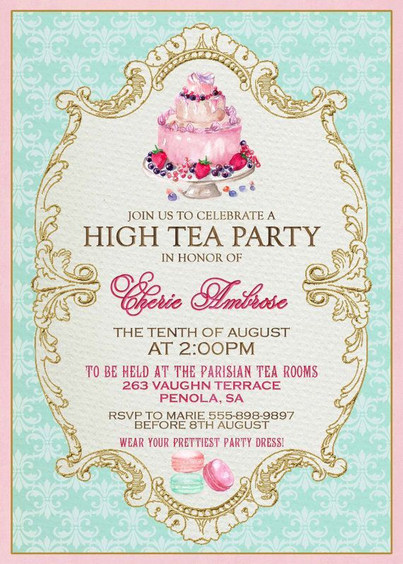 Tea Party Invitation Ideas
 High Tea Invitation Template Invitation Templates J9tzTMxz