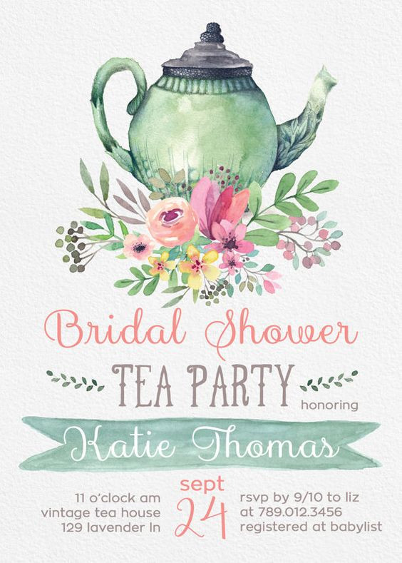 Tea Party Invitations Ideas
 Tea Party Bridal Shower Invitation Templates