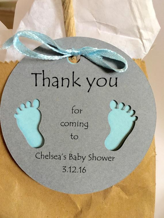 Thank U Gifts For Baby Shower
 10 Round Tags with Baby Feet Custom Round Tag by KendollMade