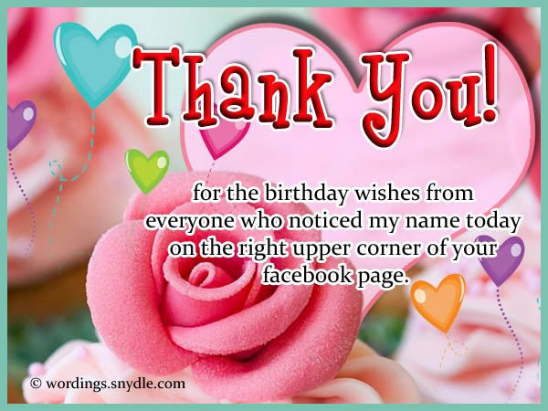 Thank You Birthday Wishes Facebook
 Thank You for Birthday Wishes on Twitter