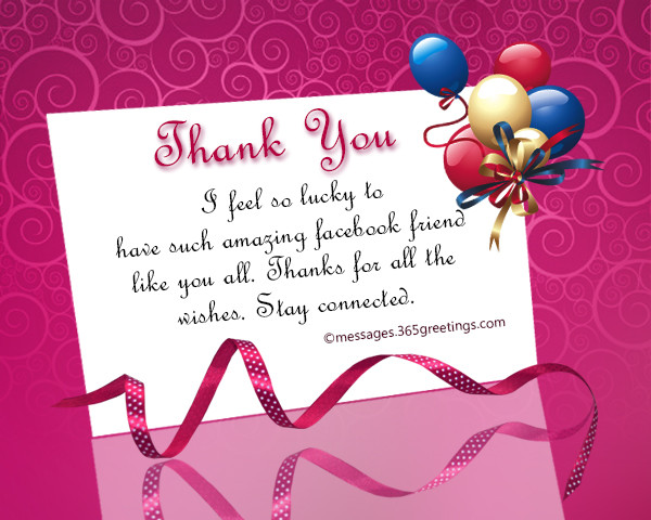 Thank You Birthday Wishes Facebook
 Thank You Message For Birthday Wishes