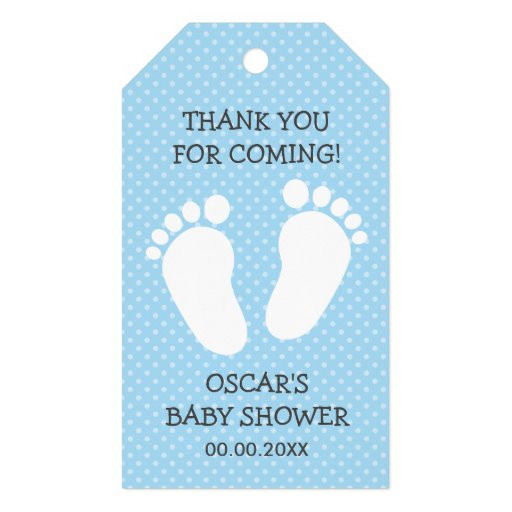 Thank You Gift Baby Shower
 Custom boys baby shower thank you footprints steps t