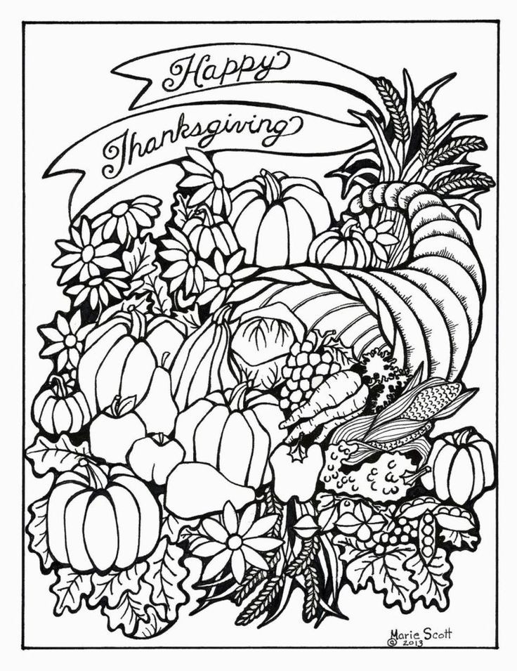 Thanksgiving Adult Coloring Pages
 Pin on Colorings