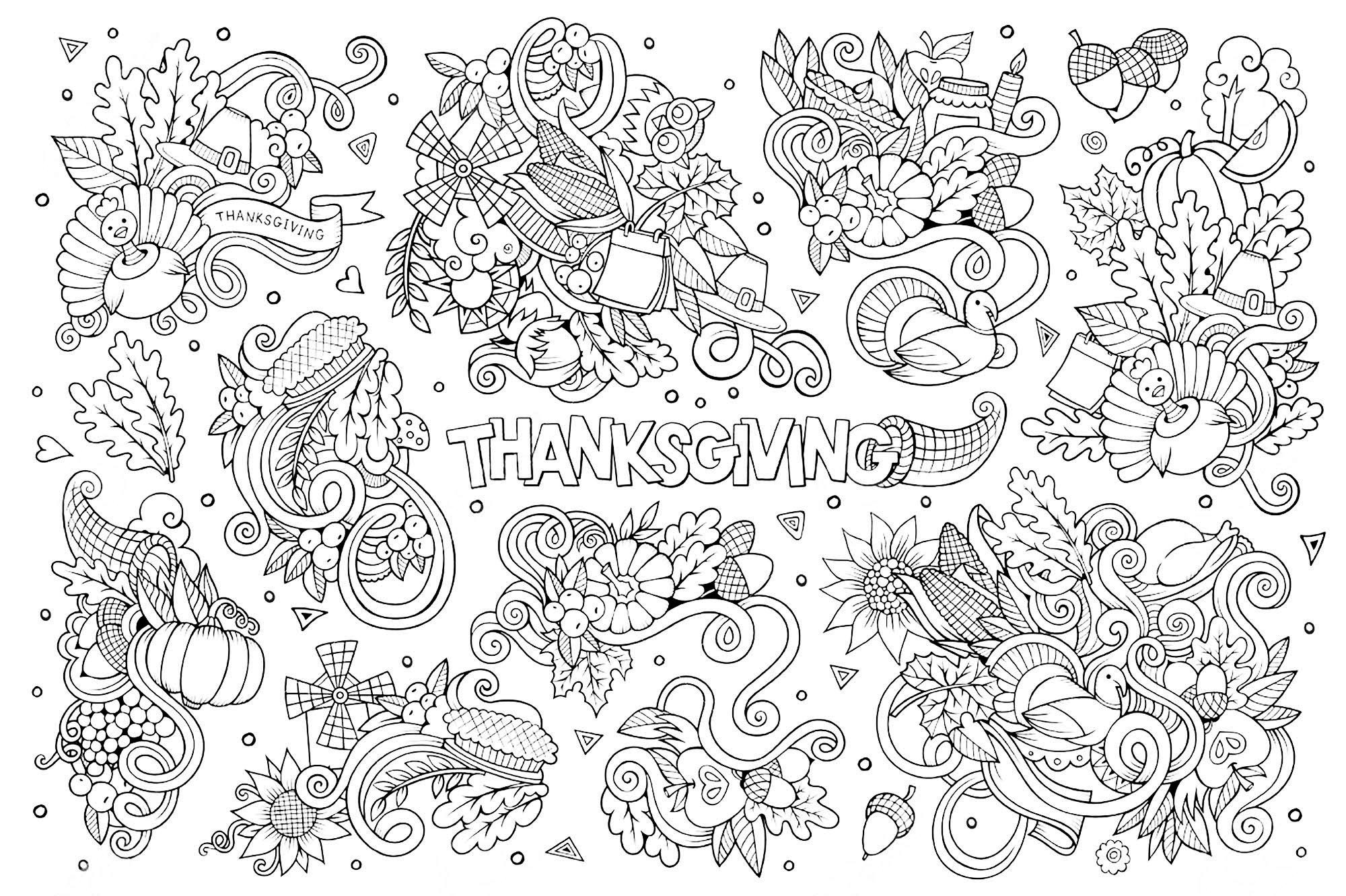Thanksgiving Adult Coloring Pages
 FREE Thanksgiving Coloring Pages for Adults & Kids
